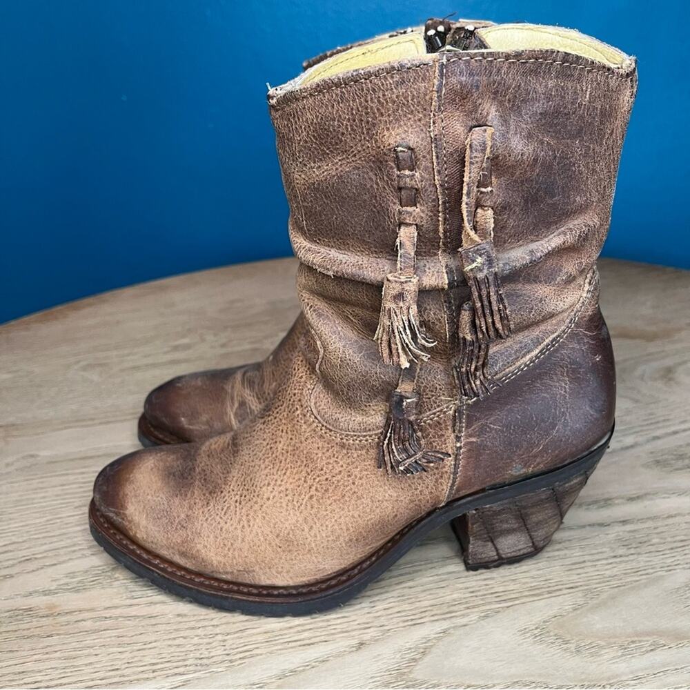Justin Western Cowgirl Boots Distressed Brown Leather Festival Rodeo Women’s 7.5 - Picture 4 of 11
